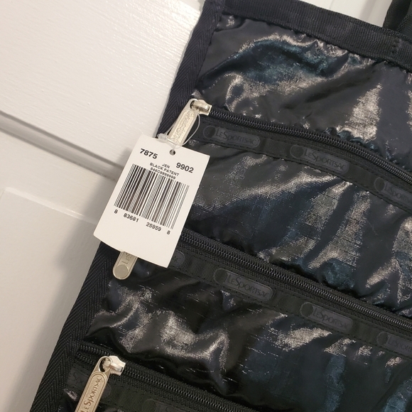 NWT LeSportsac Black Patent "Jen" Crossbody/Satchel, Lightweight, Versatile - Picture 3 of 11